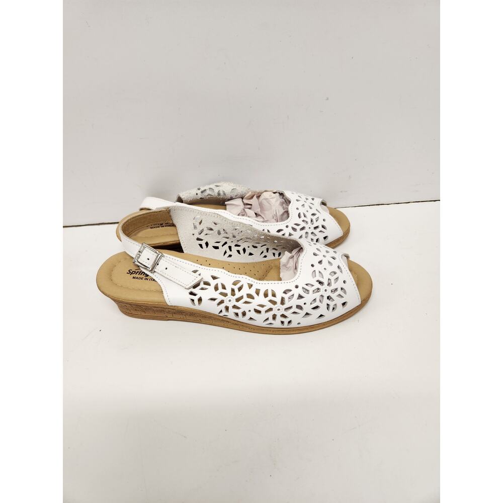 Spring Step Orella Slingback White Sandal Women Sz 9 Made in Italy